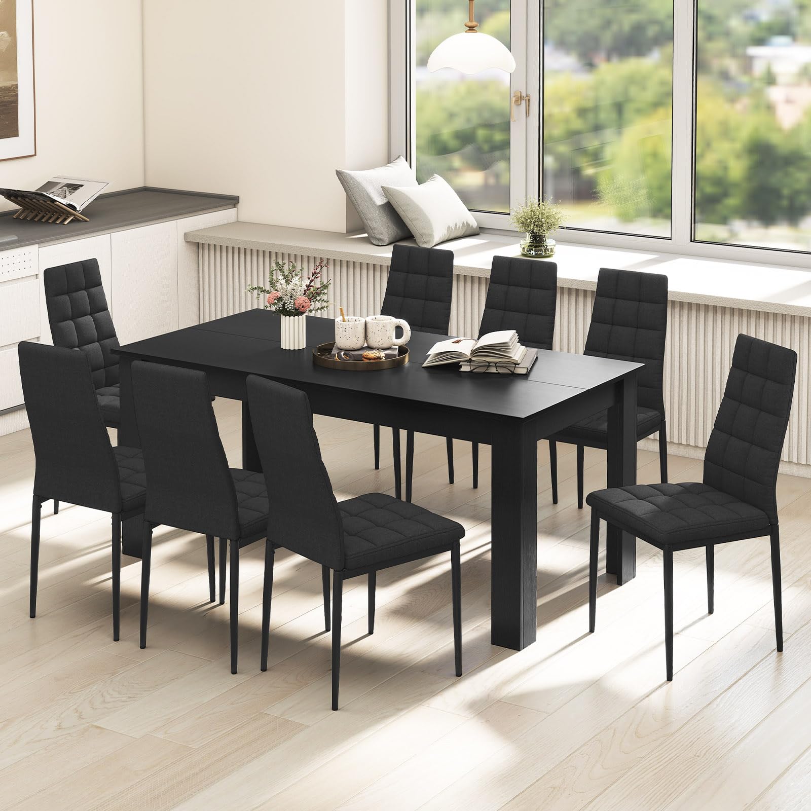 Amazon.com - Giantex 9-Pieces Dining Table Set for 8, 63